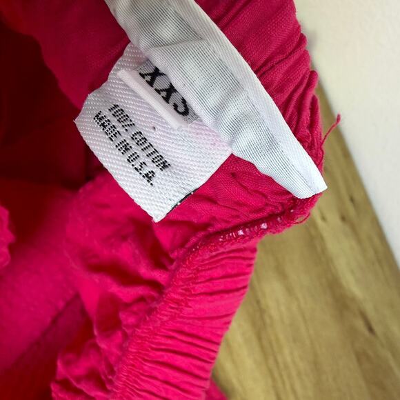 Bryn Walker Pink Pants Womens XXS Wide Leg Pull On Elastic Pockets Crop Cotton - Picture 9 of 9